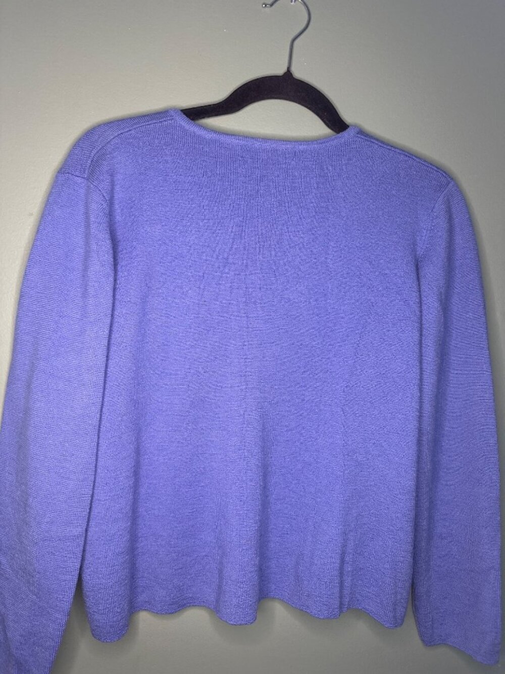 Sarah Spencer 100% Italian Merino Wool Purple Sweater Soft Knit Womens M preppy - Picture 4 of 4